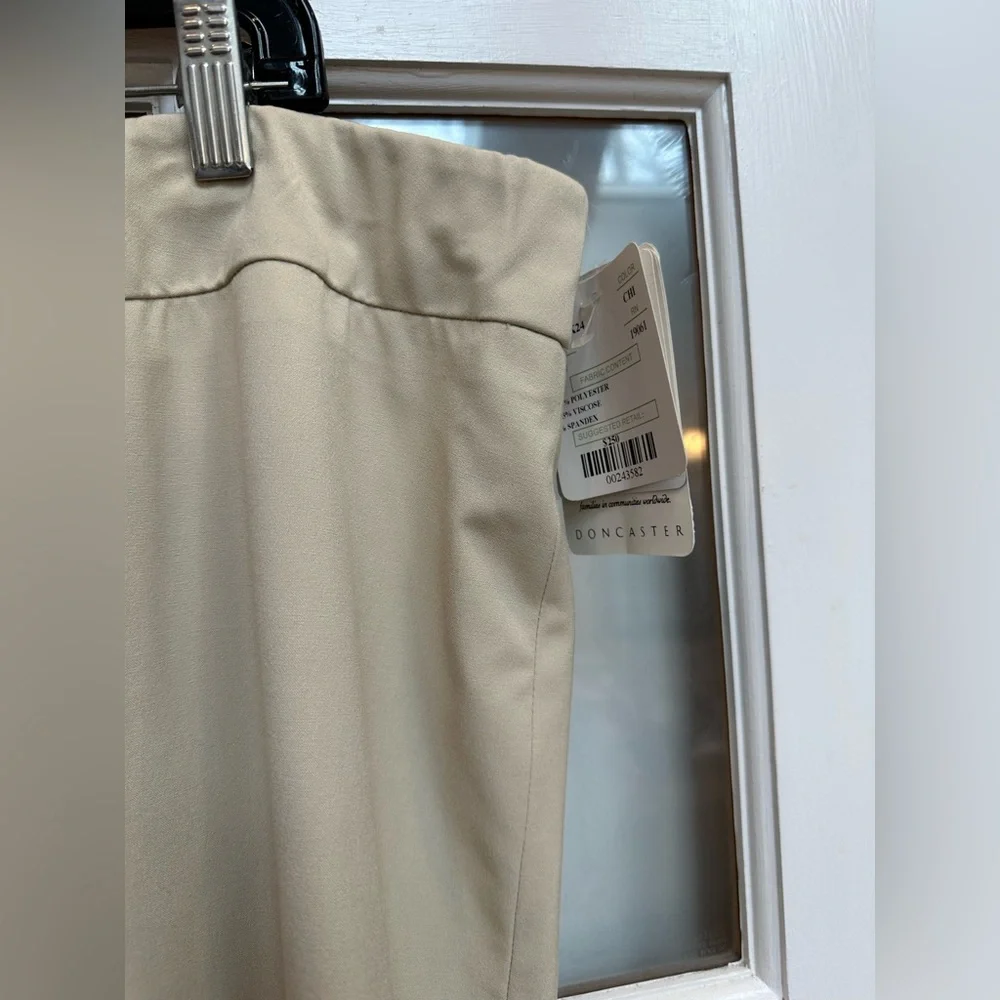 Doncaster Cream A-Line Skirt Black Stripe Career Chic Designer Plus Size 22W NWT